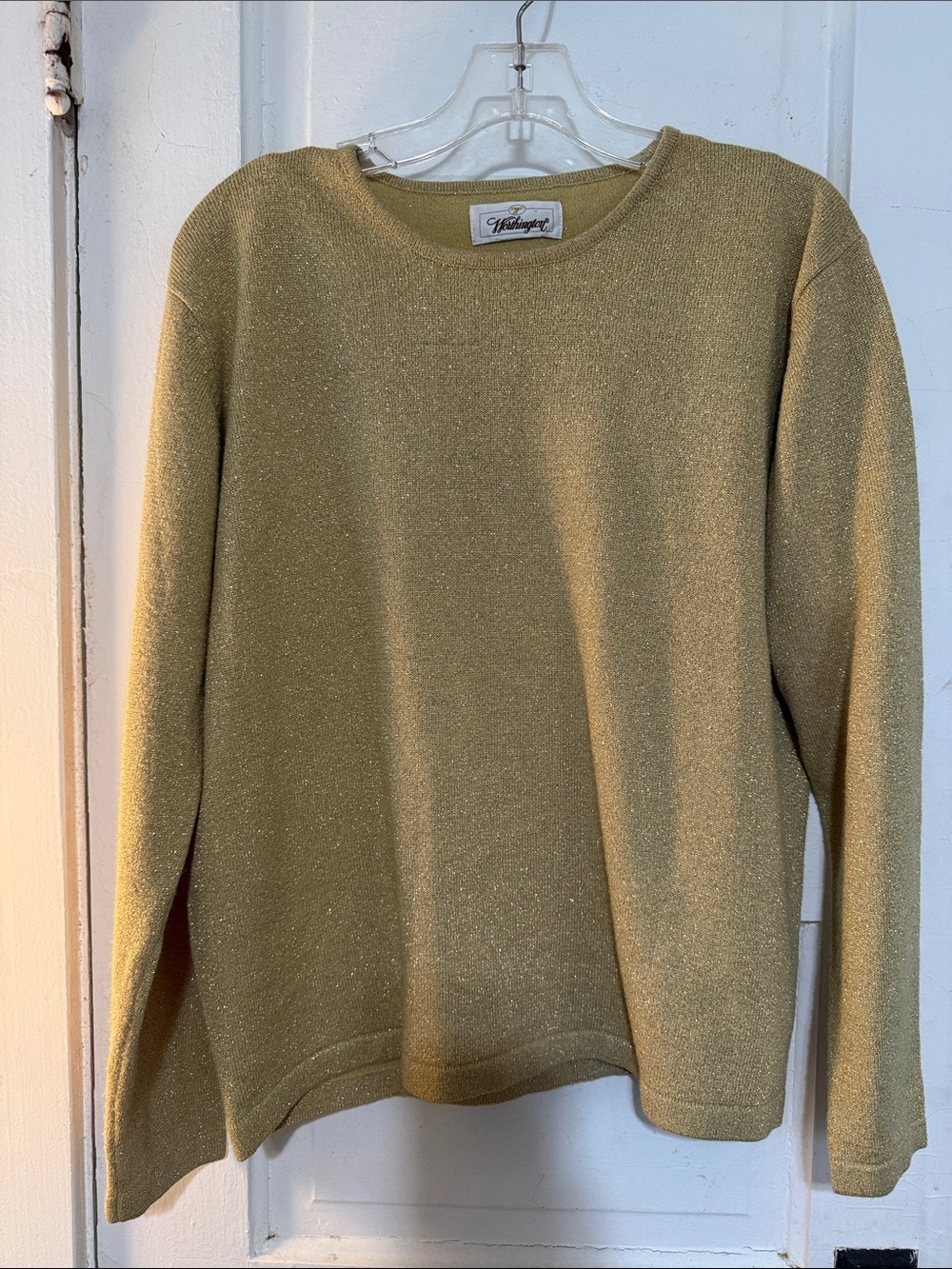 Worthington Metallic Olive Crewneck Sweater